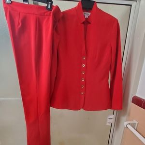 NWT 2 Piece PantSuit by Atelier Sz 6. Claret Color, Long Sleeves; Lined. $60